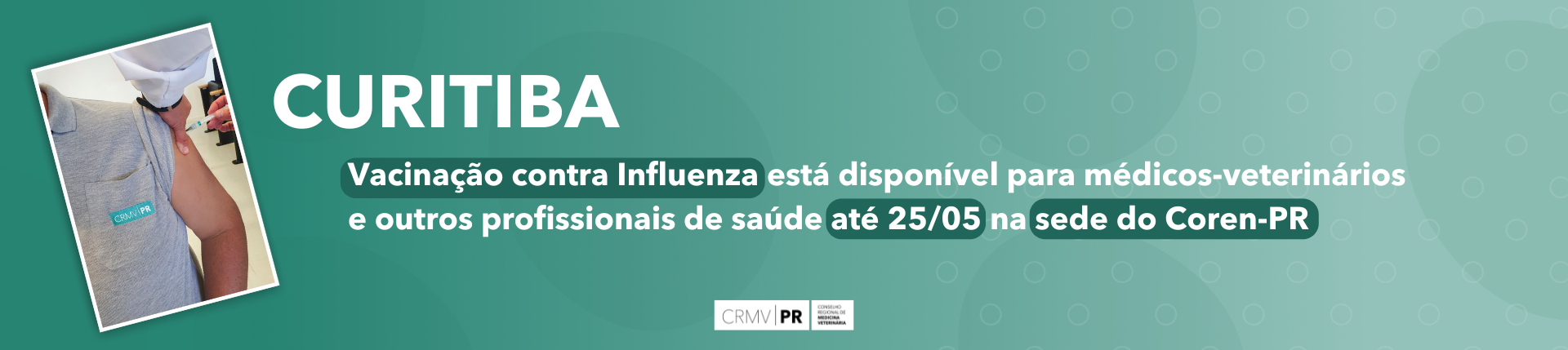 Curitiba: Vacinação contra Influenza está disponível para médicos-veterinários e outros profissionais de saúde na sede do Coren-PR